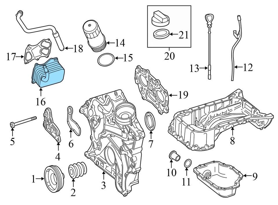 Mercedes-Benz R350 2012-2013 - Enfriador de aceite del motor 2761880001 Foto 3 de 4