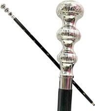 Antique Brass Solid Brass Head Handle Style Walking Stick Victorian Wooden Cane