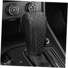 Leather Car Gear Shift Knob Cover, Upgraded Anti-Slip Design Stick Shift Black