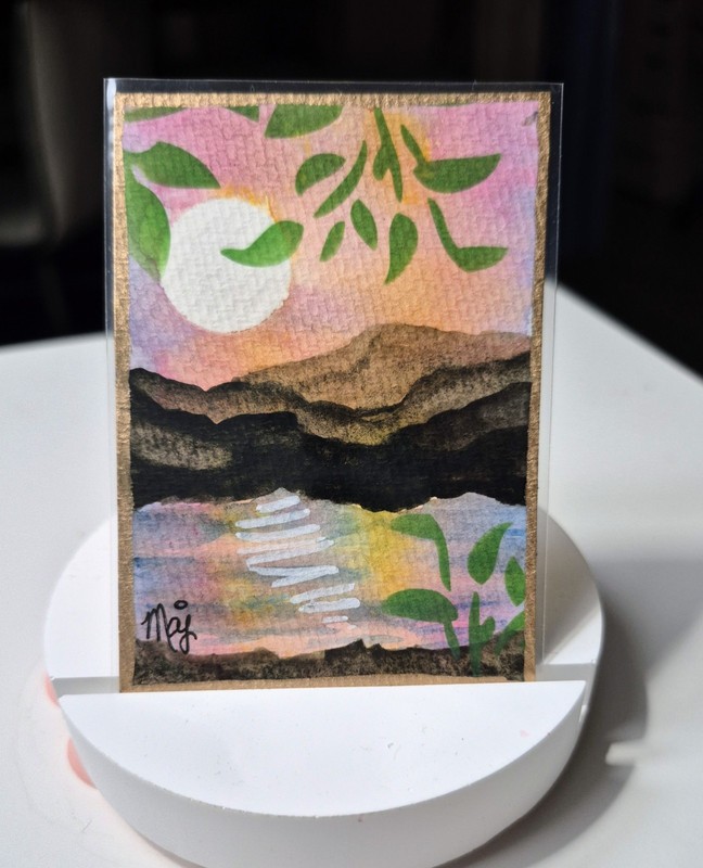 STILL NATURE Original ACEO Watercolor Painting Artist Maureen ANNE JENSEN pretty