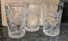 Vintage Anchor Hocking Prescut Clear Star of David Juice Glasses - Set of 3 EUC