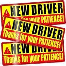 New Driver Magnet for Car - 3 Pcs Funny "Be Patient" Safety Warning Gift for Stu