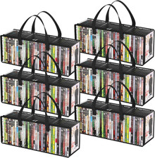 DVD Storage Bags, Clear PVC DVD Case Holder with Handles, Front Window Zipper De