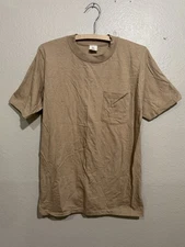 Vintage NOS Hi Cru Stedman Pocket T-Shirt M Brown Single Stitch 100% Cotton 70s