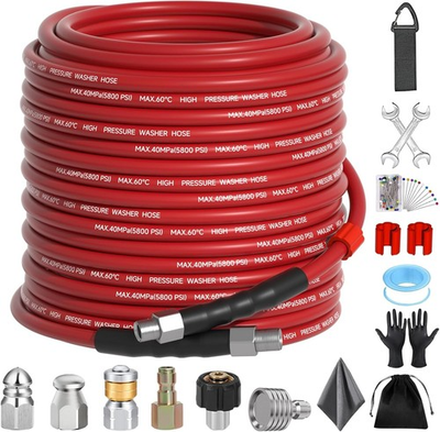#ad #ad 100FT Sewer Jetter Kit 5800PSI Pressure Washer Drain Hose $75.63