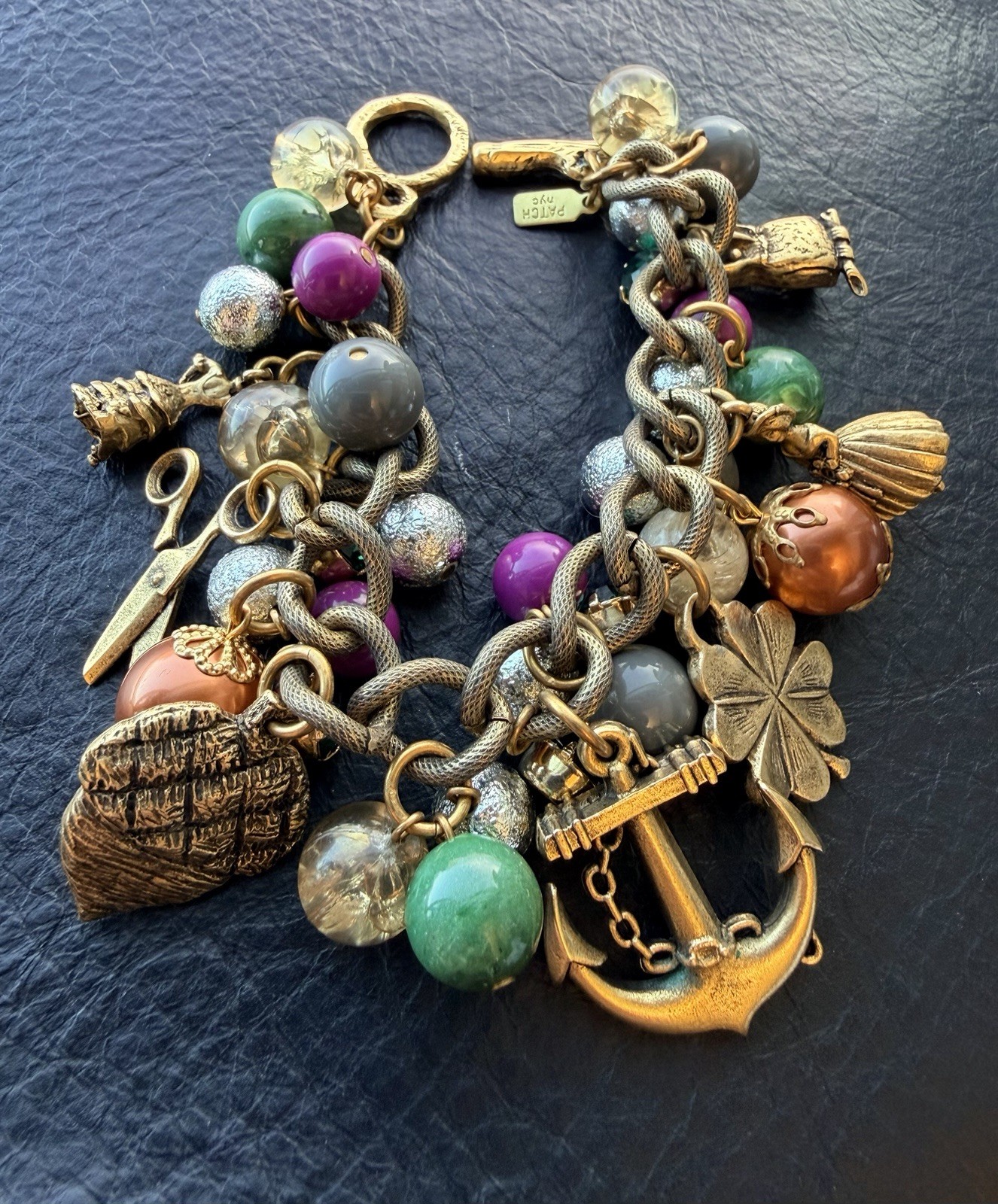 PATCH NYC multicolor beaded charm toggle bracelet… - image 1