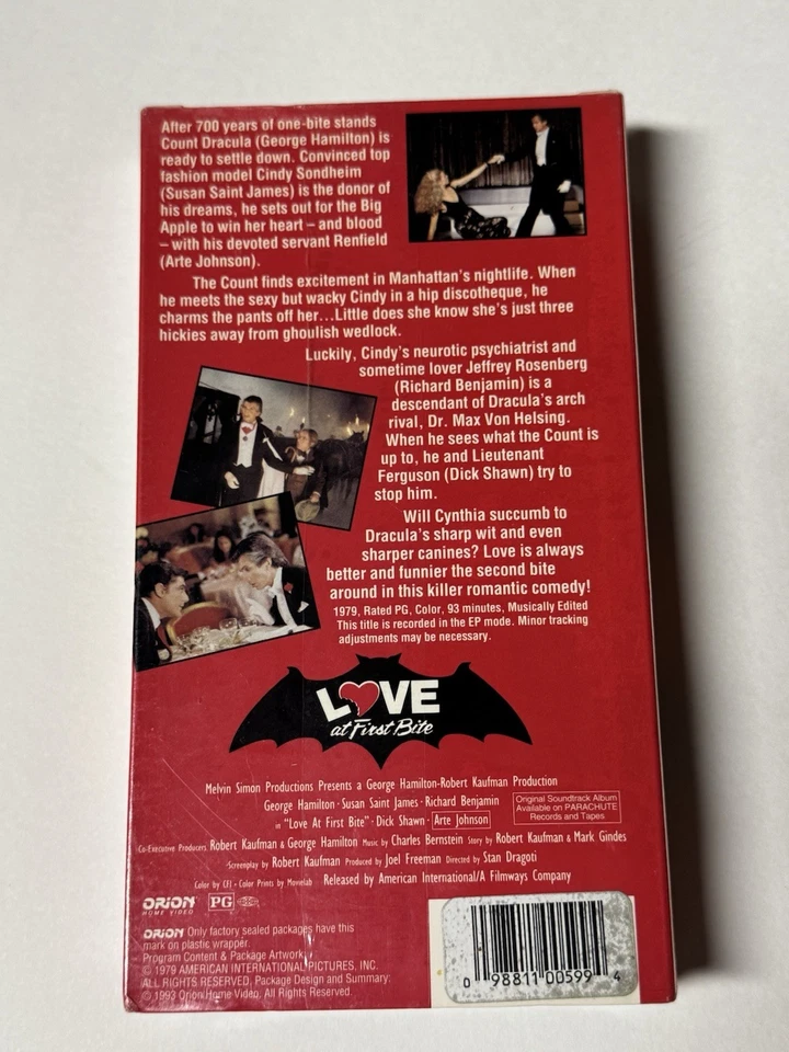 Love at First Bite VHS, 1979 Comedy Horror New/Sealed - Image 4 of 4
