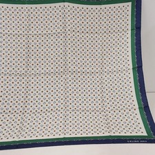 Celine Silk Scarf Vintage Square Stirrup Bit Motif Navy Green Off-White Japan