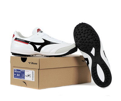 Mizuno Morelia Sala Elite Mens Turf Soccer Shoes Wide 2E White Black Red Q1GB251