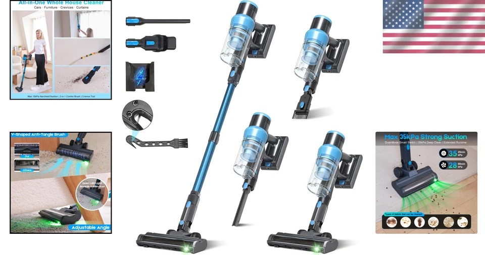 PRAVOLEV Animal+ Cordless Stick Vacuum Cleaner 8 attachments 60 MIN XL Dustbin - Image 2 of 4