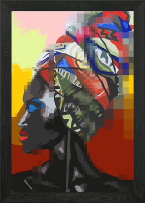Pixel Queen Gerahmtes Wandbild Poster Leinwanddruck Bild