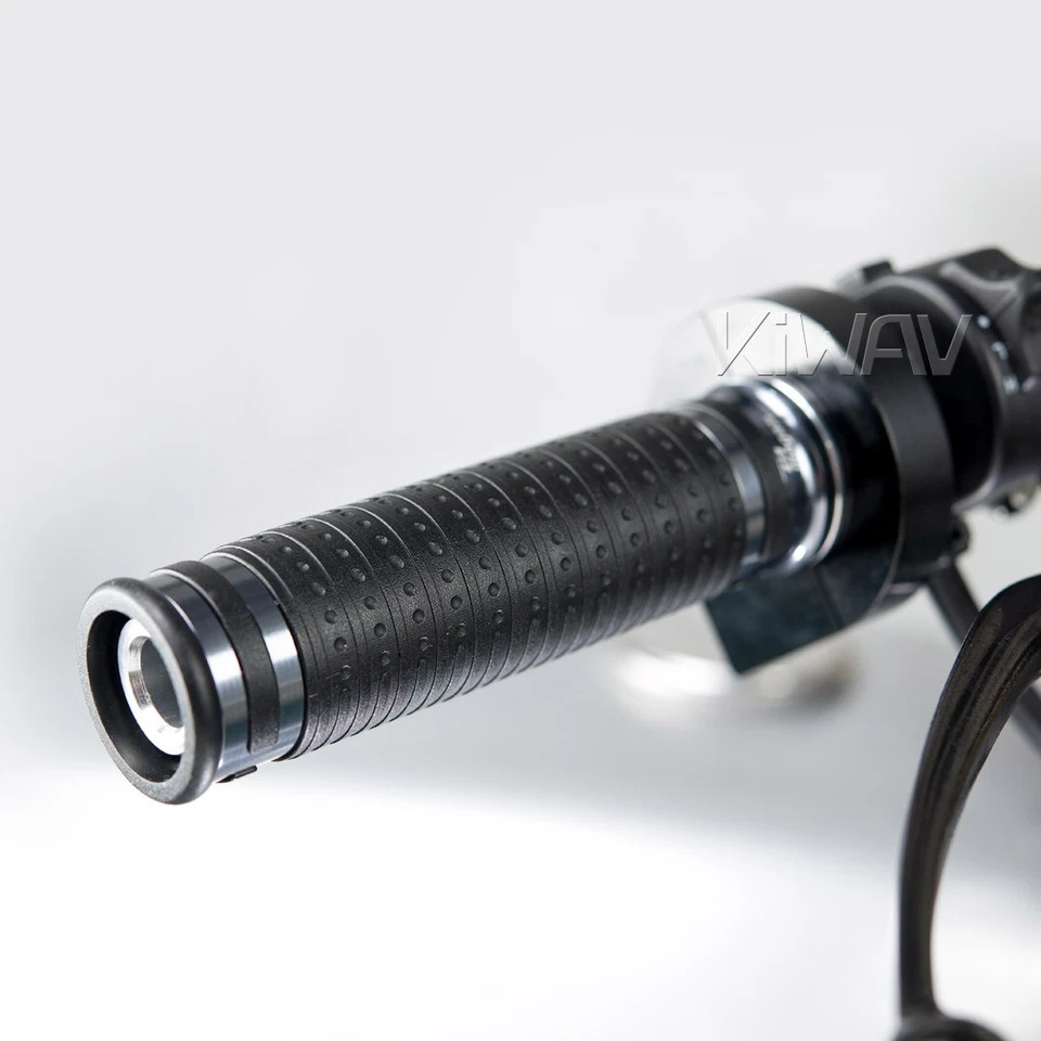 Empuñaduras estilo Cyber negro TPR + aluminio gris oscuro 22 mm x1 + 25 mm x1 se adapta a Kawasaki Foto 3 de 4