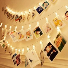 Dopheuor Photo Clip String Lights LED Fairy Clip String Lights Hanging Photo Pic