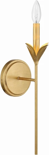 Elegant Antique Gold 1-Light Wall Sconce - Broche Design - Picture 7 of 11