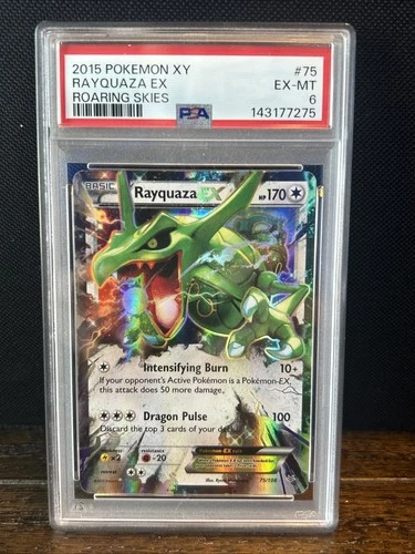 Pokemon XY Roaring Skies Rayquaza EX #75/108 2015 PSA 6
