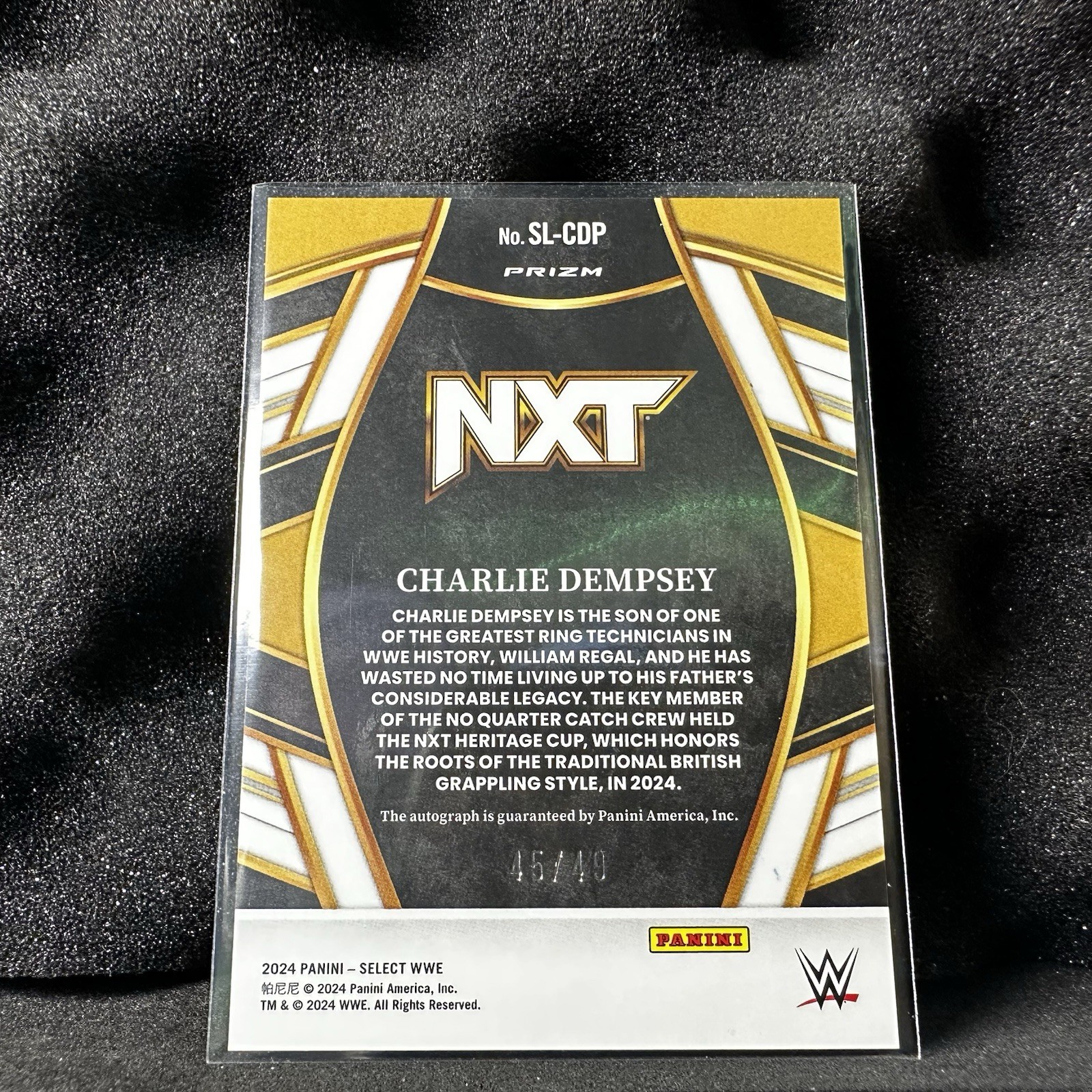 2024 Panini Select WWE #SL-CDP Charlie Dempsey Auto Blue Prizm NXT /49