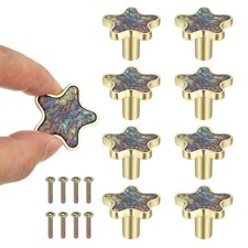 Image of 8 Pcs Star Shaped Cabinet Knobs, Bathroom Dresser Knobs Drawer Pulls Multicolor