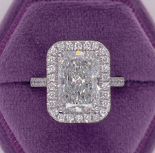 Radiant Cut 4.50Ct IGI Certified Lab Grown Diamond Ring 14K Solid White Gold