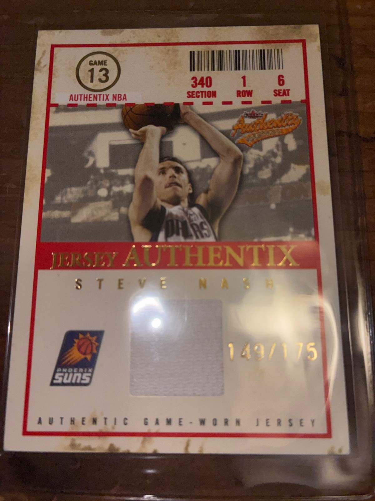 2004-05 Fleer Authentix Jersey #/175 Steve Nash #JA-SN HOF Game Worn Jersey NMMT