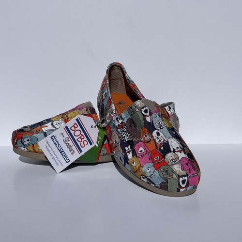 Bobs Sketchers WAG PARTY Women's Size 7 Slip-On Wide Fit Memory Foam Shoes Dogs - Picture 2 of 12
