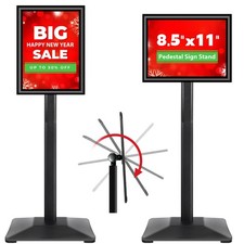 Pedestal Sign holder Stand 8.5x11inch Adjustable Standing Floor Sign Stand wi...