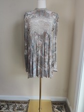 Free People Boho Mini Dress Cutout Back Lace Long Sleeve Size XS