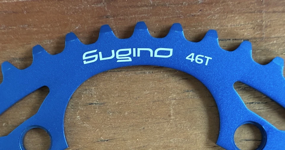 Nuevo de Lote Antiguo Plato Engranaje Fijo Sugino 46t 1/8" 130bcd Azul Pista Fixie Japón Foto 2 de 4