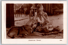 Josephine Baker French RPPC Postcard c1928-32 w/ German Shepard