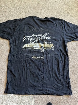 LZMFG Pursuit of Perfection Graphic Black Men's Double-Sided T-Shirt Size XL