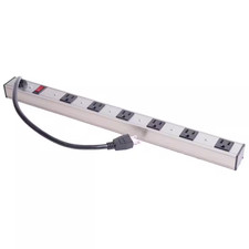 6-Outlet Aluminum Power Strip with 3 Ft. Power Cord