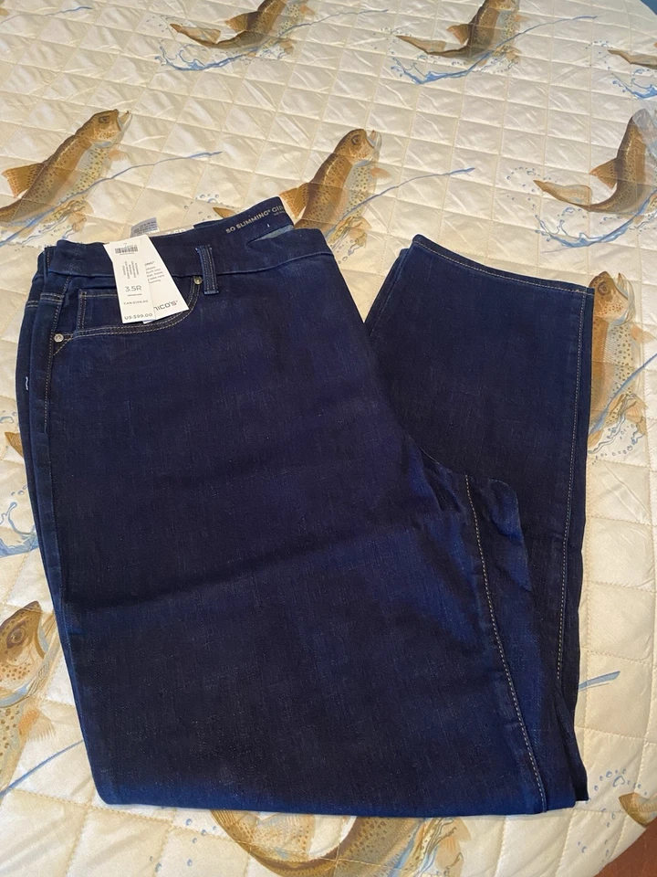 NWT Chico's So Slimming Girlfriend Ankle 27” Ins Jeans Size 3.5 Quill Indigo Blu - Image 4 of 4