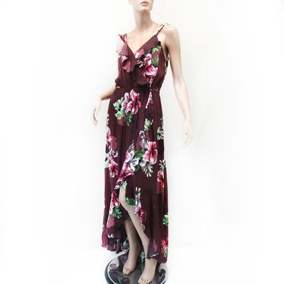 Express vintage Y2K 90's floral print assymetrical midi strap dress Medium  | eBay