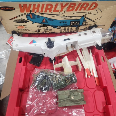 #ad 1964 Remco Whirlybird Monkey Division Helicopter With Box Accessories Sh $175.00
