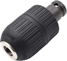 2-13mm Keyless Drill Chuck Adapter with 1/2-20UNF Mount for Impact Wrenches