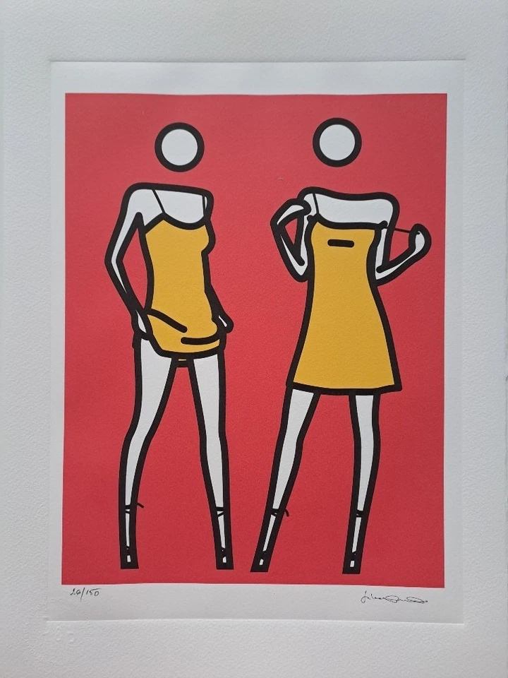 Julian Opie Firmado - Mujer quitándose vestido de verano - Litografía Coleccionable Foto 2 de 4