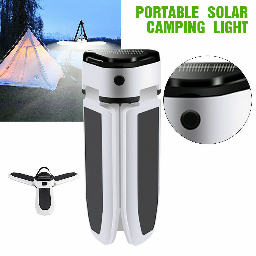 LED Solarleuchte Outdoor Camping Lampe USB Aufladbar Laterne Akku Zelt Licht  DHL | eBay