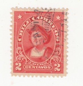 CHILE 1912-13. Colon Columbus 2 cts. Scarlet. Sc# 113. Used 