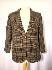Sag Harbor Vintage Brown Houndstooth Wool Blazer Size 12