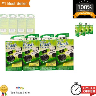 QuickSnap Flash 400 Disposable Camera - 4-Pack, Perfect for Indoor/Outdoor Fun!