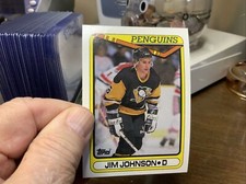 1990-91 Topps Hockey Card Jim Johnson Pittsburgh Penguins #98