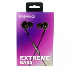 Magnavox MHP4857-BK Ear Buds with Microphone and Extreme Bass in Black