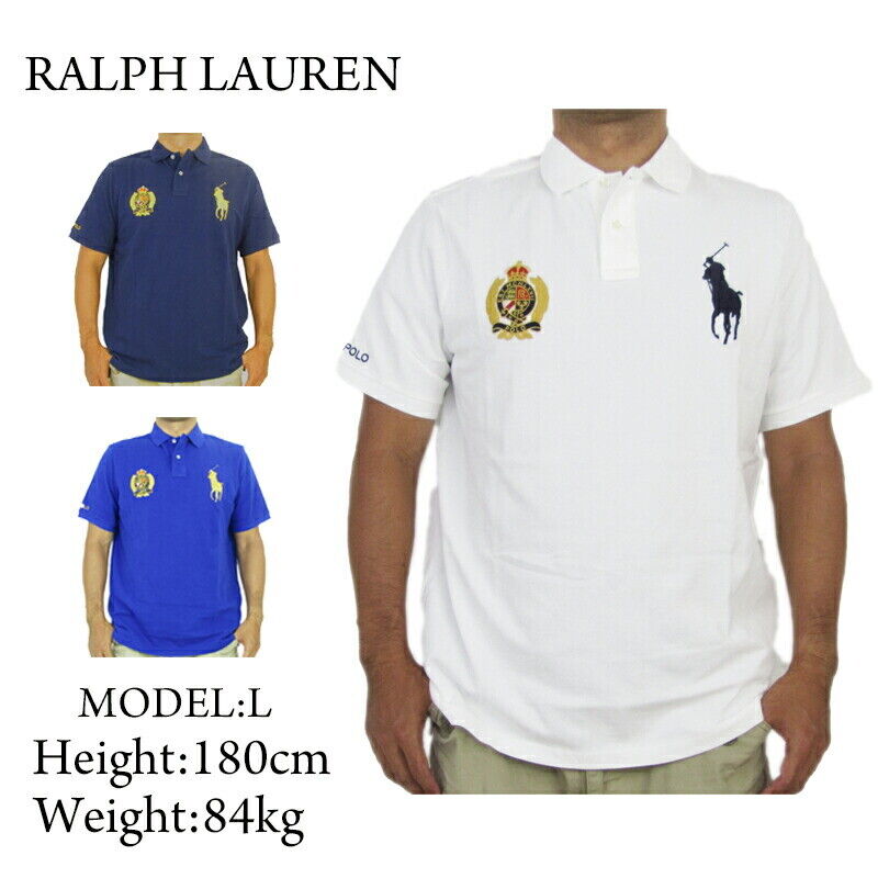 Polo Ralph Lauren Big Pony Royal Crest Blue Gold Shirt M Classic 