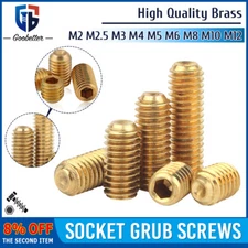 Brass Grub Screws M2 M2.5 M3 M4 M5 M6 M8 M10 M12 Cup Point Allen Setscrews