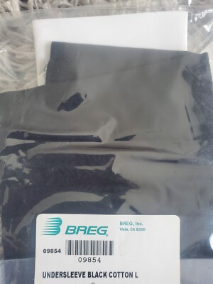 BREG (#09854) UNDERSLEEVE For Functional Cotton Knee Brace, Large (Black)