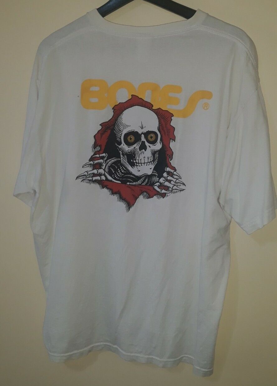 Vintage 90s Powell Peralta Bones Ripper T-Shirt Tee Skateboarding XL skull