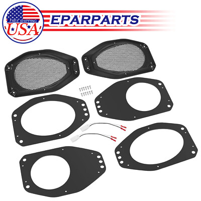 For Jeep Wrangler JL Gladiator JT 6.5'' Rear Speaker Pod Adapters W/ Speaker Mesh