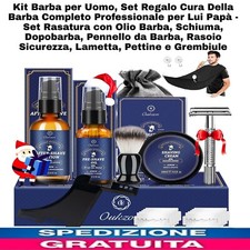 Kit Barba x Uomo,Set Regalo Cura Della Barba Completo Professionale Per L Uomo 