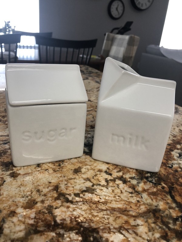 Milk Carton Sugar and Creamer Set