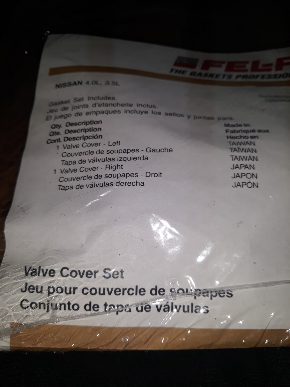 NEW FelPro VS 50608 R Valve Cover Gasket Set for Nissan 4.0L, 3.5L eBay