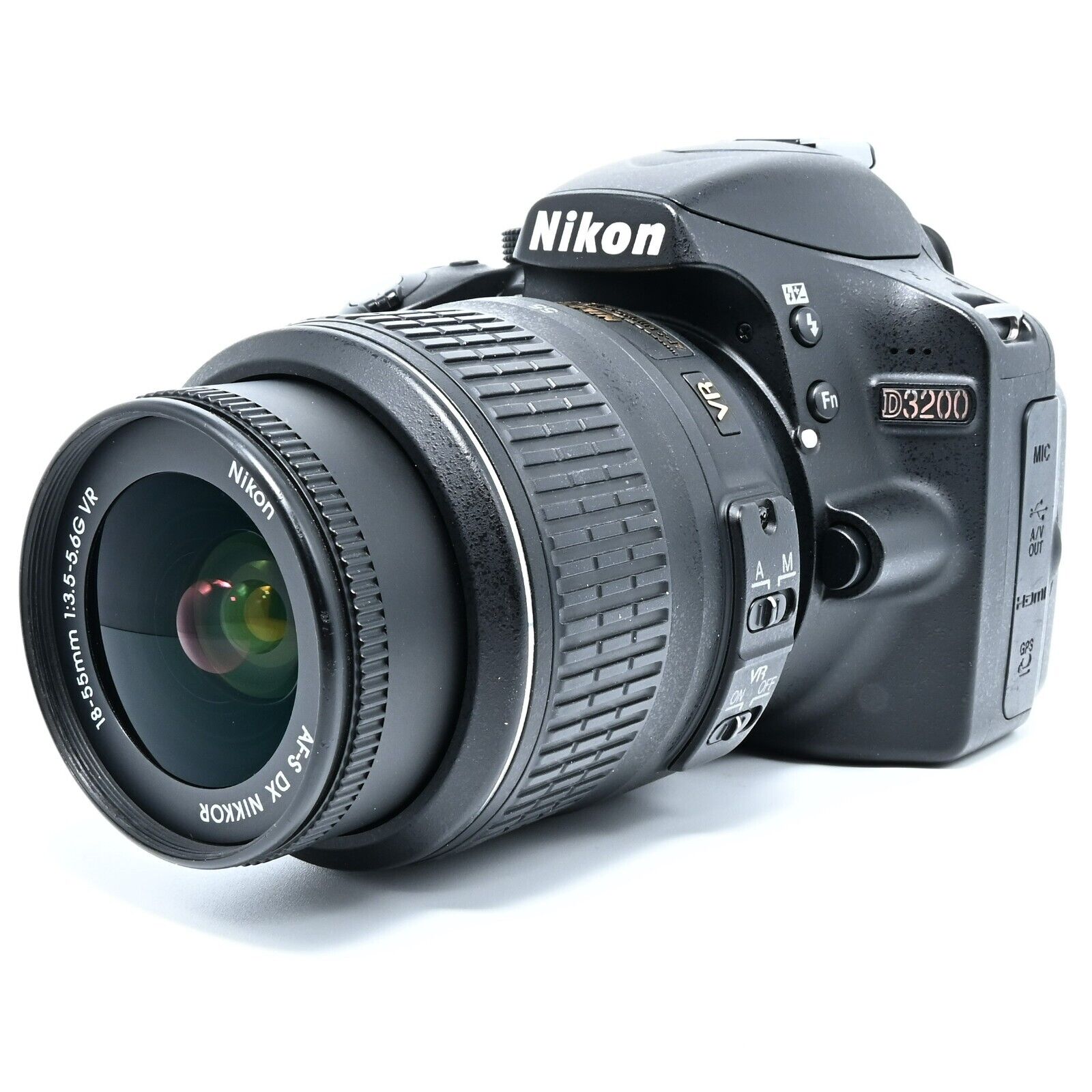 Lieve Aanvankelijk Supermarkt Nikon D3200 DSLR Camera with 18-55mm DX VR Lens Black w/ Charger & Strap |  eBay